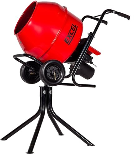 Excel 134L Portable Cement Mixer 240V/370W with Wheels