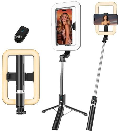 Kalofaye Ring Light with 54'' Extendable Tripod Stand, LED Circle Lights with Phone Holder & Wireless Remote & USB-C Powered for iPhone & Android,YouTube, Makeup,TIKTok, Vlogging