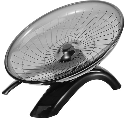 GLEAVI Roue Silencieuse pour Hamster et Petits Animaux Grosse Roue d'exercice Noire en Plastique Solide Accessoire Polyvalent pour Chinchillas Hérissons Souris et Écureuils