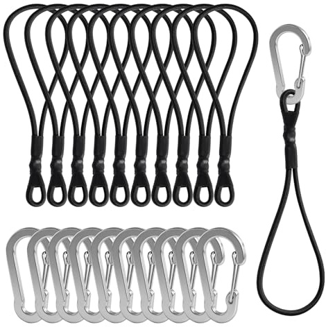 Spanngummi mit Karabiner,20cm Expander mit Karabinerhaken,Multifunktionaler Gummibänder Spanngurte für Sonnensegel,Tarps,Garten,Fahrrad,Auto,Ladung(10 pcs)