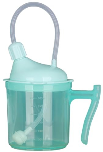 yeeplant 300Ml No Spill Drinking Cup with Ball Straw, Safe Leak-Proof Feeding Beaker for Elderly, Disabled, Bedridden
