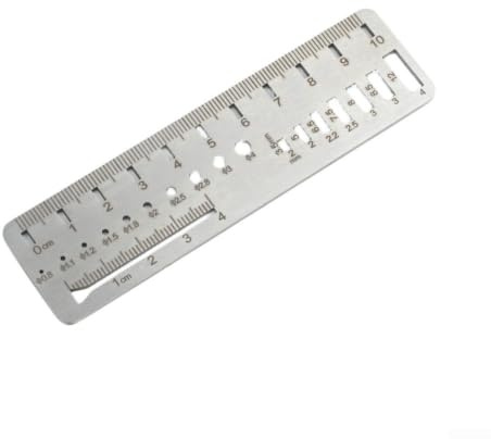 Kirschner - Calibre de alambre de 10 cm, regla de acero inoxidable para brocas y tornillos, herramienta de medición ortopédica de 0,8 a 12 mm, instrumento veterinario
