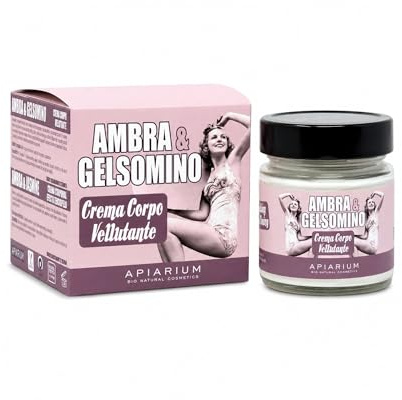 Apiarium – Crema Corpo Ambra e Gelsomino 200 ml - Burro di Karité - Olio di Girasole - Miele - Aloe - Calendula - Crema Nutriente Elasticizzante - Nickel Tested