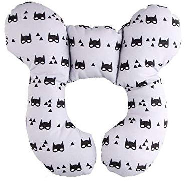 Baby Reisekissen Kopfkissen, Säugling Kopf Hals Unterstützung Baby Nackenkissen für Autositz, Kinderwagen, für 0-1 Jahre alt Baby, Grau Nackenstützen für Kinderautositze