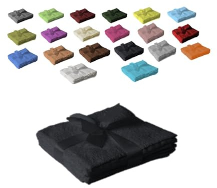 EXKLUSIV HEIMTEXTIL Seiftuch 4er Set 30 x 30 cm Schwarz