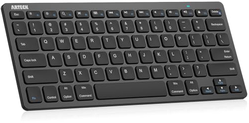 Arteck Compact Wireless Bluetooth Keyboard for iPad Tablet iPhone PC Black