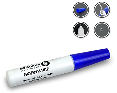SD COLORS 12 ml Vernice Ritocco con Pennello - (Frozen White) - Compatibile con Ford - Riparazione di Graffi, Scheggiature e Verniciatura