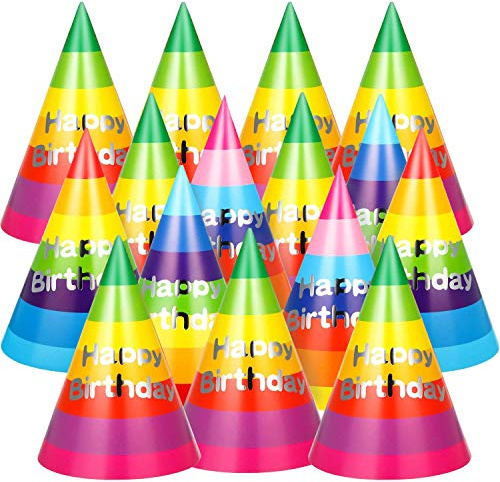 Rocutus Rainbow Birthday Party Hats, 30 Pieces (RT-JNBGVFTGY)