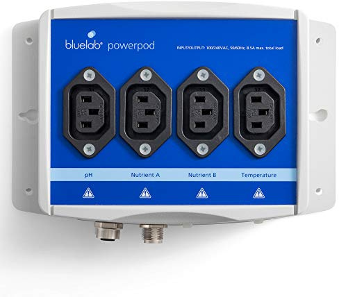 Bluelab POWERPODNA PowerPod für Bluelab Pro Controller, Elektronisch gesteuerte Netzschaltbox, 4 x IEC-Netzausgänge (15 A max. Einschaltstrom), Blau