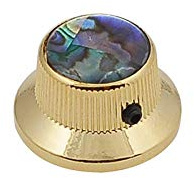 Boston Potiknopf, Bell Knob, mit Abalone-Einlage, gold