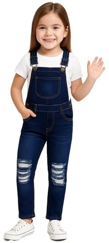 A2Z 4 Kids Girls Denim Dungaree Shorts Adjustable Strap Playsuit Age 3-13 | Stretch Jean Romper For Summer Days Holidays And Casual Comfort
