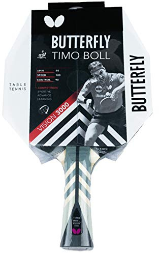 Butterfly® Timo Boll Vision 3000 Tischtennisschläger | Tischtennis Racket Bat TT Profi Wettkampfschläger für technisch fortgeschrittene Spieler | ITTF zertifizierter Wakaba Belag | Griffform konkav