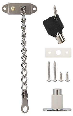 Türkette Sicherheitsschloss, Edelstahl Fensterkettenschloss Schlossschutz Türbegrenzer Kindersicherheitskette Türschutzverriegelung mit Schlüssel - 20 cm