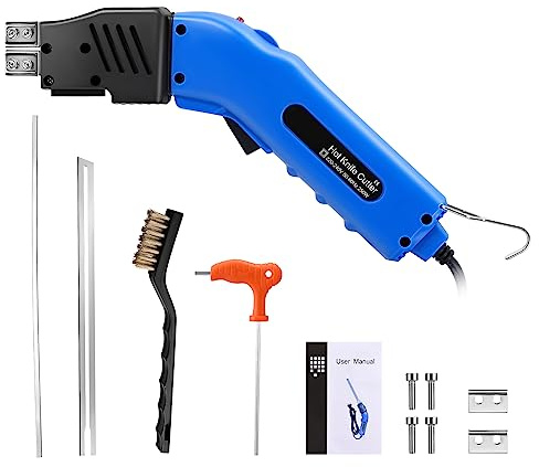 Yontwe 250W Schaumstoffschneider mit Tragebox Tragbares 500℃ elektrisches heißes Messer Styropor Schneidwerkzeug-Kit Heißer Drahtschneider Schaumstoffplattenschneider mit biegsamer 2pcs 30cm Klinge