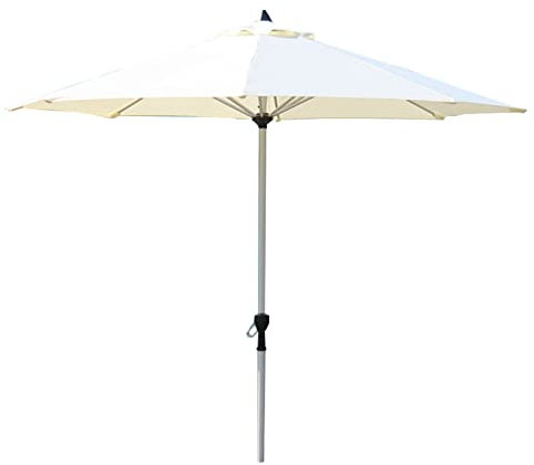 LBONG Sonnenschirm Strand Achteckiger Terrassenschirm für Garten Marktschirm mit Kurbel Gartenschirm mit Kurbel Sonnenschutz(270cm,Beige)