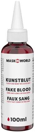 Kunstblut Flasche mit Dosierspitze - 100 ml - künstliches Blut Filmblut für Horror Effekte und Grusel Dekoration
