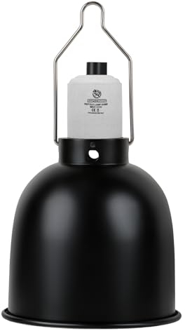 REPTI HOME Terrarium Dome Lampenfassung E27, Reptilien Aluminium Reflektorlampe 5,5 Inch(Max 100W) für Wärmelampe, UVA UVB Lampe, Keramik Heizlampe, Wärmelampe Schildkröten