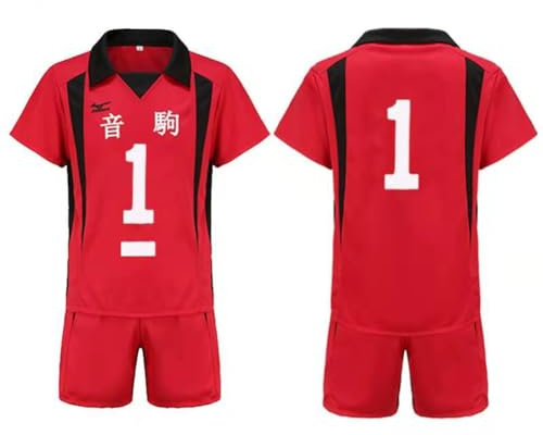 Xinchangda Anime Haikyuu Kuroo Tetsurou/Kozume Kenma Trikot Fußball/Fußball/Volleyballuniform-Trainingsanzug Kurzarm und Shorts Set für Männer Frauen Trainingsoutfits