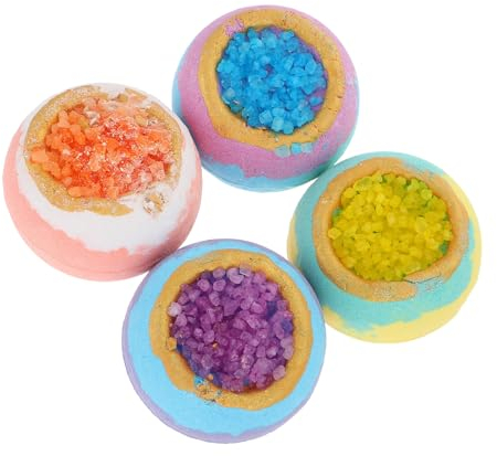 minkissy 4stücke Badebomben Mit Pflanzenölen Und Meersalz Aromatherapie Für Entspannende Pro Kugel Für Hautpflege Und Wohlbefinden