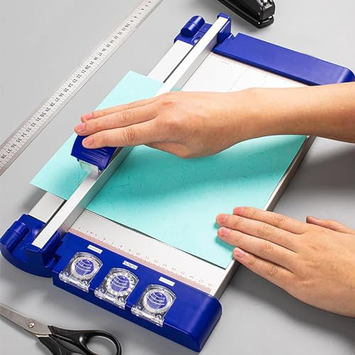 Büropapierschneider, Manueller 3-in-1-Papierschneider, DIY-Papierschneidewerkzeug, Gerade, Gewellte Und Gepunktete 3-Klingen-Klingen, Austauschbare Klinge, Für Papier, Fotos, Postkarten