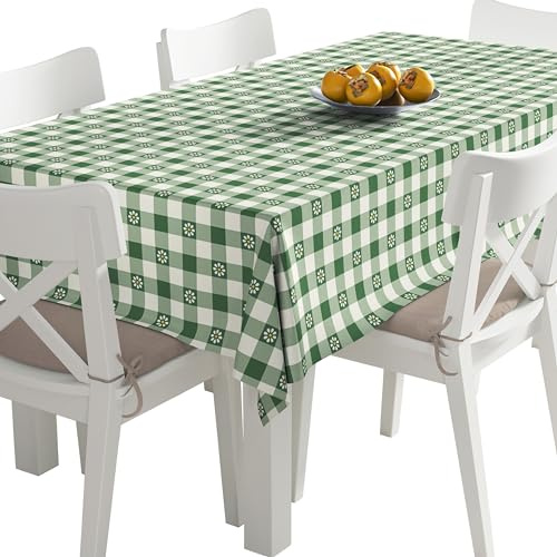 HEKO PANELS Tischdecke abwaschbar, Kariert, 140 x 110 cm | Tischtuch Outdoor, wasserabweisende Gartentischdecke mit Fleckschutz, dekorative Tafeldecke für gedeckte Tische