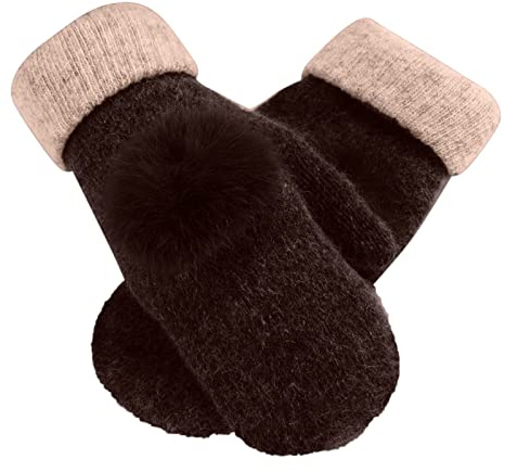 Thermal Gloves for Women, Warm Gloves, Lined Knitted Gloves, Elastic Cuffs, Winter Gloves, Knitted Warm Lined Gloves, Silver Cleaning, c, One Size