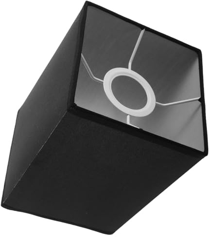 VICASKY Quadratischer Lampenschirm in Schwarz - Kleiner Eckiger Stoff-Lampenschirm Für E27 Lampen Tisch Und Stehleuchten 20 X 14 X 14 Cm Idealer Ersatz Für Stilvolle Innenbeleuchtung