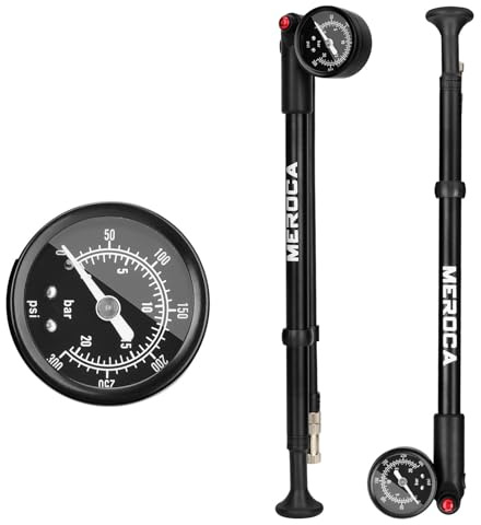 Aomiun Pompe d'amortisseur haute pression pour VTT 300 PSI pour fourches et amortisseurs pour fourches, amortisseurs, pneus avec poignée antidérapante, valves Presta et Schrader