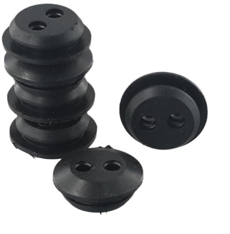 Set di guarnizioni per serbatoio carburante, 6 pezzi, in gomma nera, 2 fori per tagliasiepi e decespugliatore, esigenze di ricambio