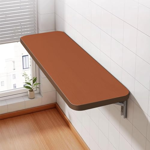 Mesa de pared abatible, mesa de cocina plegable, mesa de comedor para casa, cocina, oficina de ordenador flotante de MDF (60 x 30 x 1,6 cm, color teca)