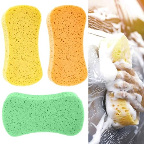 3 Pack Car Sponges, Cleaning Sponge, Car Sponges For Washing, Super Absorbent,Jumbo Sponge For Cleaning For Wheels, Windscreen & Bodywork(Color random)