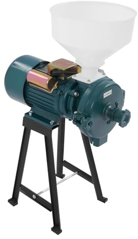 Moulin à Céréales électrique,Broyeur de Grain électrique 2200w Broyeur D'alimentation de Grain 1400rpm avec Entonnoir,Pour Riz, Maïs, Céréales, Café (Vert)