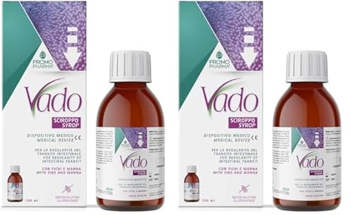 Vado Sciroppo Fichi e Manna - Integratore Alimentare - Con manna e fichi secchi - agevola il transito intestinale - 150 ml (Confezione da 2)