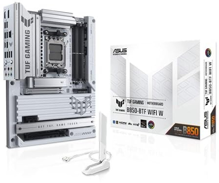 ASUS TUF Gaming B850-BTF WiFi W AMD B850 ATX Placa Base, diseño de Conector Oculto, 14+2+1 80A DrMOS Power Stages, DDR5, PCIe 5.0 Ready, 3X M.2, Wi-Fi 7, 2.5Gb LAN, DP, HDMI™, USB 20Gbps Type-C