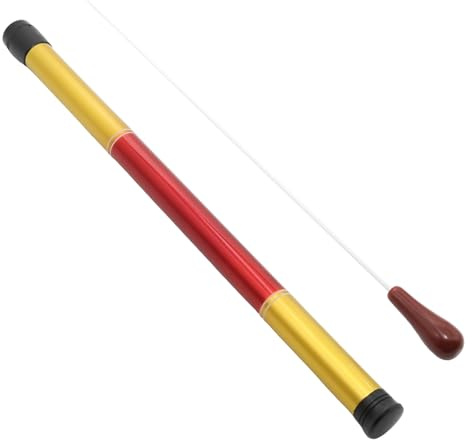 Wuyituart 15 Inch Conducting Baton with Resin Handle Lightweight Drum Major Baton with Case, Red