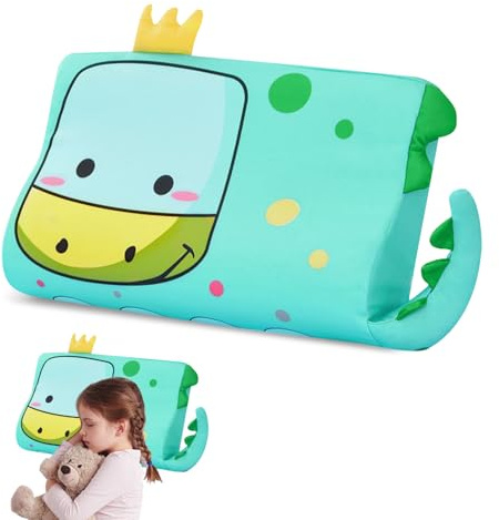 BOUFEIDA Kinderkissen, Schlummerkids Kissen, 46 x 26 x 7cm Kinderkopfkissen, Komfortkissen Kinder, Ergonomisches Kissen Kinder, Atmungsaktiv und Hautfreundlich, Dinosaurier
