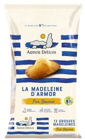 ARMOR DELICES – Madeleines Pur Beurre Fondantes, Saveur Authentique et Gourmande (Sachet 430g) - Le Lot De 3