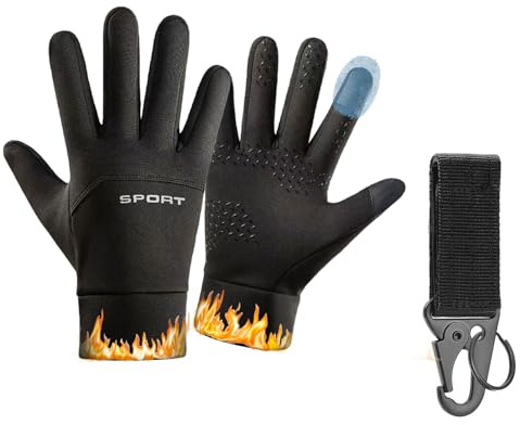 KARELLS Touchscreenhandschuhe Winddichte, Fahrradhandschuhe Warme, Laufhandschuhe rutschfeste, Anti-Rutsch-Touchscreen warme Handschuhe Liner, für Laufen Reiten Gehen Fahren Outdoor
