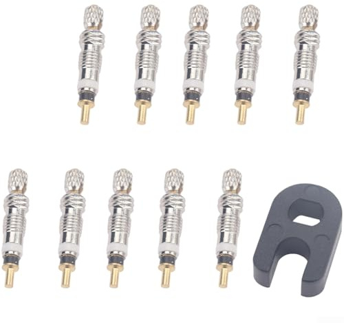 Lot de 10 20 noyaux de valve de rechange pour tige de valve PRESTA conçus pour les pneus de style français avec construction en cuivre et installation sécurisée à vis pour éviter les fuites (A5499)