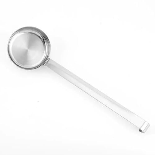 MoSundi Cuchara para salsa de fondo plano, pizza y salsa de tomate, cucharón medidor en onzas, cocina incluso para untar 1 pieza