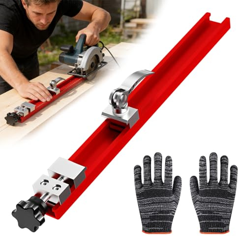 Wxeadu Circular Saw Guide Rail, Adjustable Cutting Machine Base Guide, Aluminum Track Saw Guide Rail, Electric Circular Saw Guide Rail with Precision Clamp for Precision Woodworking Cuts
