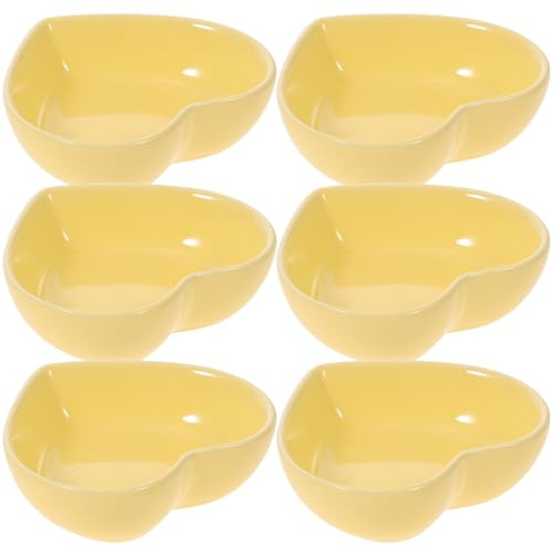 JHKNNK Set di 6 Piatti Cuore in Ceramica per Condimenti e Salse, Forma a Cuore per Sushi e Antipasti, Design Elegante e Multiuso la Tavola