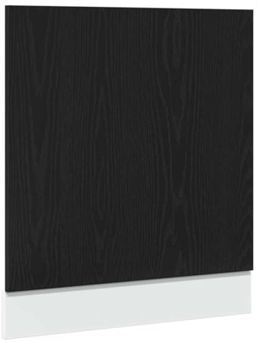 Yisssmeng Panneau de lave-vaisselle Lyon 60 x 67 cm – Façade moderne pour lave-vaisselle aspect chêne noir – Façade de cuisine robuste en bois pour lave-vaisselle encastré