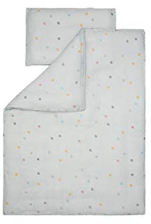 Kindsgut Musselin Bettwäsche aus Oeko-TEX®-zertifizierter Baumwolle für Babys und Kleinkinder, 135 x 100 cm, kuschelig weich für das Baby- und Kinderbett, Reinigung bei 40 Grad, Punkte