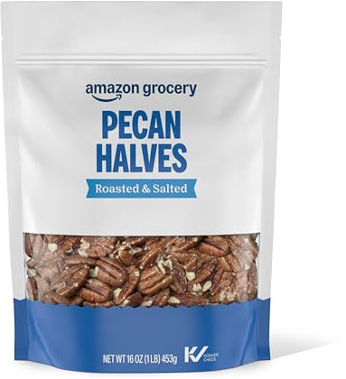 Happy Belly Roasted and Salted Pecan Halves, 16 Ounce