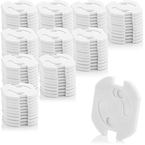 deleyCON 100x Kindersicherung für Steckdosen und Steckdosenleisten mit Drehmechanik Kinderschutz Steckdosenschutz Steckdosensicherung Baby Kleinkinder