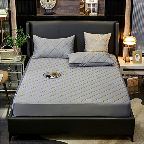 YCDZ Funda Protectora De Colchón, Antialérgica, Transpirable, Antiinsectos Y ácaros, Sin Olor, Apta para Todo Tipo De Camas (Gris-Plata,150x200x30cm)