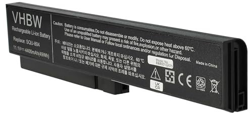 vhbw batteria compatibile con Fujitsu-Siemens SW8, TW8 laptop notebook (4400mAh, 11,1V, Li-Ion)