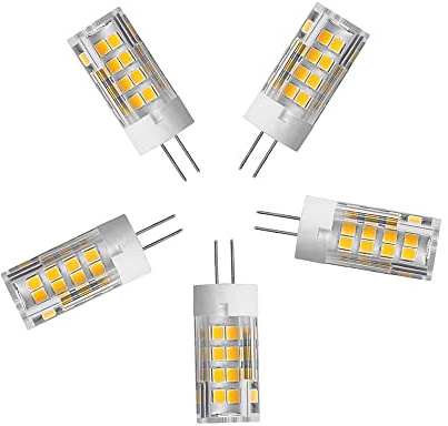 OUKAIDE 5er G4 LED Lampen 5W LED Leuchtmittel 51 SMD 2835LEDs Warmweiß 3000K LED Lampe Super Hell 500LM LED Bulb 360° Abstrahlwinkel AC220-240V Nicht Dimmbar G4 Keramikbasis