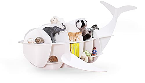 The Cardboard Co barnhylla Amy der Wal i vitt – lämplig för ca 60 tonies, leksaker eller barnböcker – 100 % plastfri (naturvit)